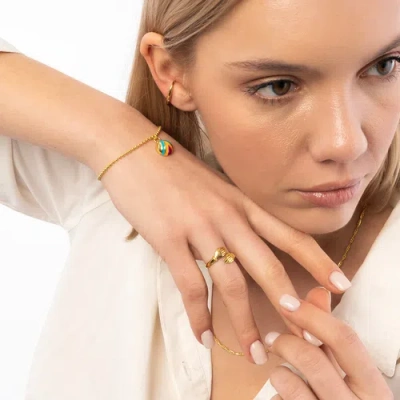 Spero London New Hug Ring With Hands Sterling Silver And Gold Plated In Gold