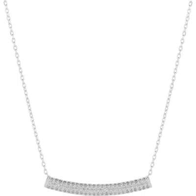 Spero London Sterling Silver Concave Bar Necklace In Metallic
