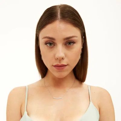 Spero London Sterling Silver Concave Bar Necklace In Metallic