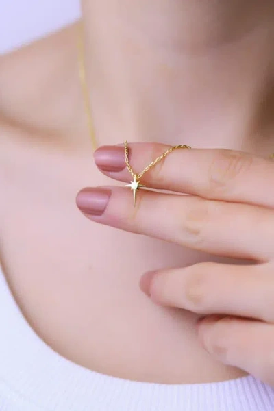 Spero London Single Star Necklace Sterling Silver In Gold