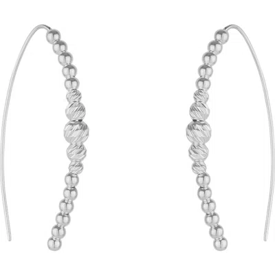 Spero London Beaded Pull Through Sterling Silver Earrings In Metallic