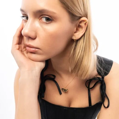 Spero London Love Usa (america) Map Heart Necklace Sterling Silver In Gold