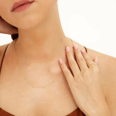 Spero London Bead Chain Sterling Silver Satellite Necklace In Gold