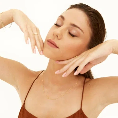 Spero London Bead Chain Sterling Silver Satellite Necklace In Gold