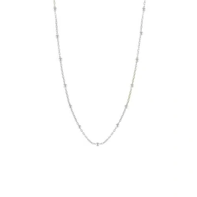 Spero London Bead Chain Sterling Silver Satellite Necklace In Silver