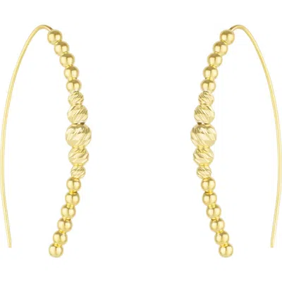 Spero London Beaded Pull Through Sterling Silver Earrings In Gold