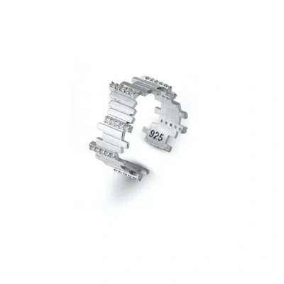 Spero London New Multiple Bar Sterling Silver Ring In Silver