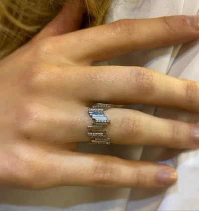 Spero London New Multiple Bar Sterling Silver Ring In Silver