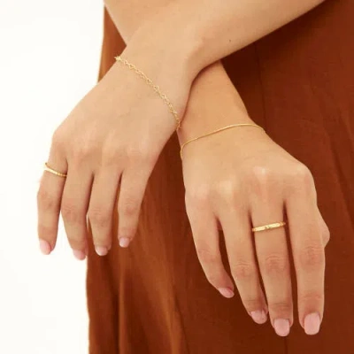 Spero London Braided Design Adjustable Sterling Silver Band Ring In Gold