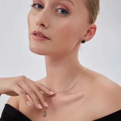 Spero London Eye Coin Sterling Silver Evil Eye Necklace In Metallic