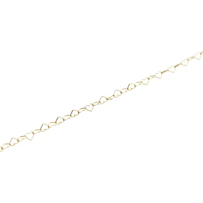 Spero London Love Heart Sterling Silver Chain Bracelet In Gold