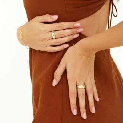 Spero London Love Heart Sterling Silver Chain Bracelet In Gold