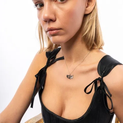 Spero London Love Usa (america) Map Heart Necklace Sterling Silver In Silver