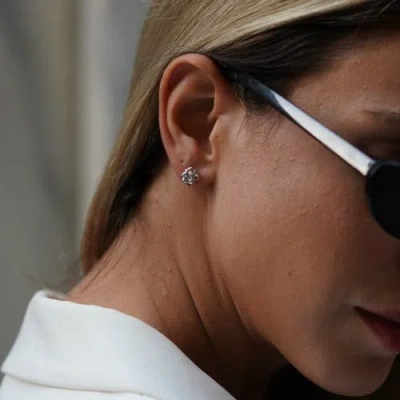 Spero London Sterling Silver Dorissa Beaded Stud Earring In Silver