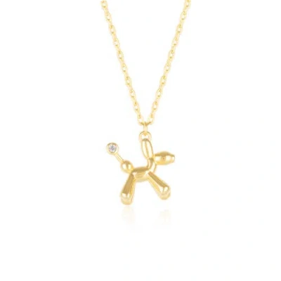 Spero London Balloon Dog Poodle Necklace In Sterling Silver In Gold