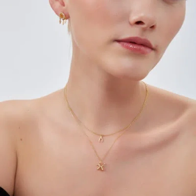 Spero London Balloon Dog Poodle Necklace In Sterling Silver In Gold