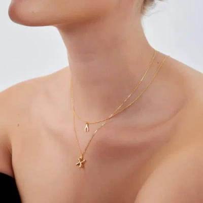 Spero London Balloon Dog Poodle Necklace In Sterling Silver In Gold