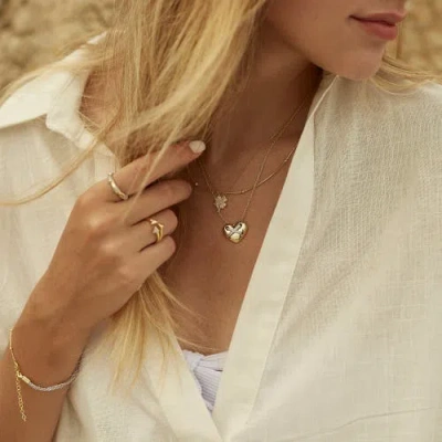 Spero London Four Leaf Clover Sterling Silver Necklace In Gold