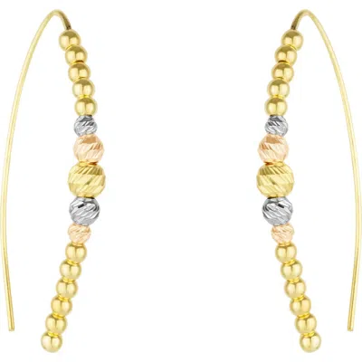 Spero London Beaded Pull Through Sterling Silver Earrings In Gold