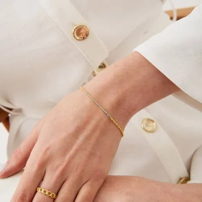 Spero London Sterling Silver Enamel Mine Beaded Colourful Rainbow Bracelet In Multi