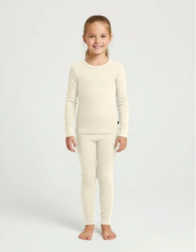 City Threads Girls Soft & Cozy Thermal Long Johns 2-piece Set In Brown