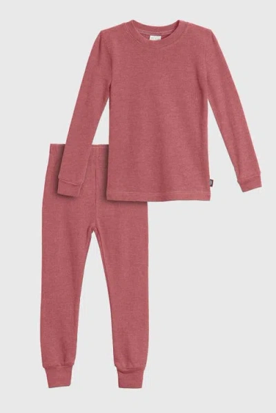 City Threads Girls Soft & Cozy Thermal Long Johns 2-piece Set In Red