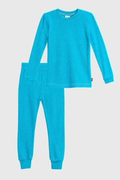 City Threads Girls Soft & Cozy Thermal Long Johns 2-piece Set In Blue