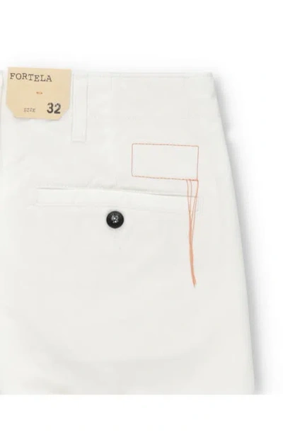 Fortela Ben Heavy Cotton Gabardine Chino Pants In White