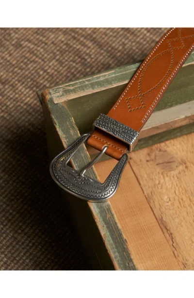 Fortela Tesla Calf Leather Belt With Studs In Brown