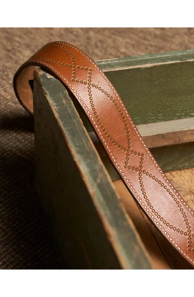 Fortela Tesla Calf Leather Belt With Studs In Brown