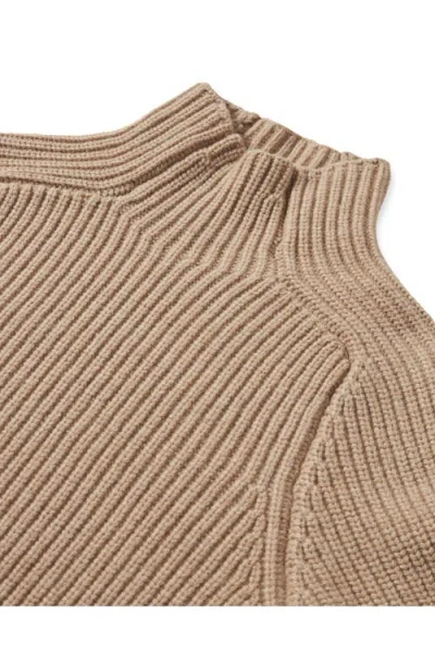 Fortela Leona High Neck Wool And Cashmere Sweater In Neutral