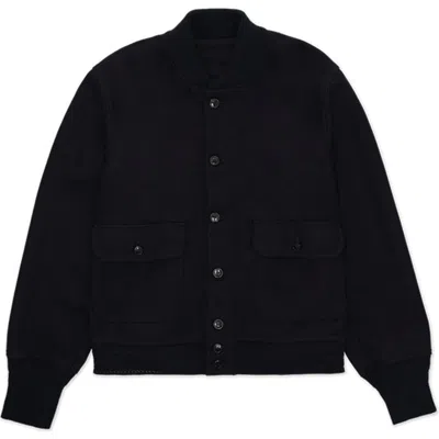 Fortela Cruiser Wool Twill Bomber Jacket In Blue