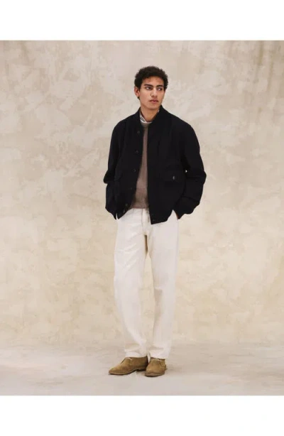 Fortela Cruiser Wool Twill Bomber Jacket In Blue