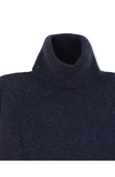Fortela Piero High Neck Alpaca Wool Sweater In Blue