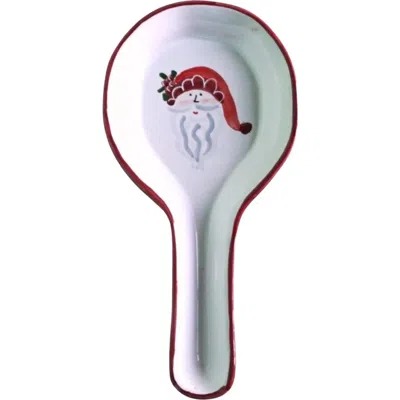 La Gabbianella Babbo Natale (santa Claus) Spoon Rest In Red
