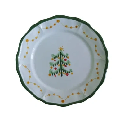 La Gabbianella Magia (christmas Tree) Dinner Plate In White