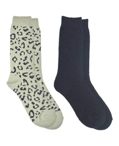 Ed Hardy Womens Leopard Slouchy Sock 2-pack In Multi