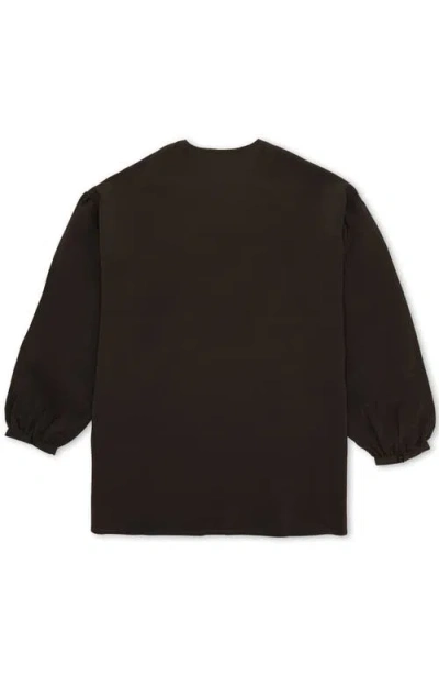 Fortela Allegras Embroidered Silk Crepe Blouse In Brown