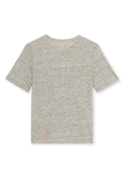 Fortela Charlie Henley Linen Jersey T-shirt In Gray