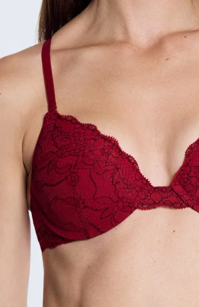 Pepper All Over Lace Lift Up Bra In Red