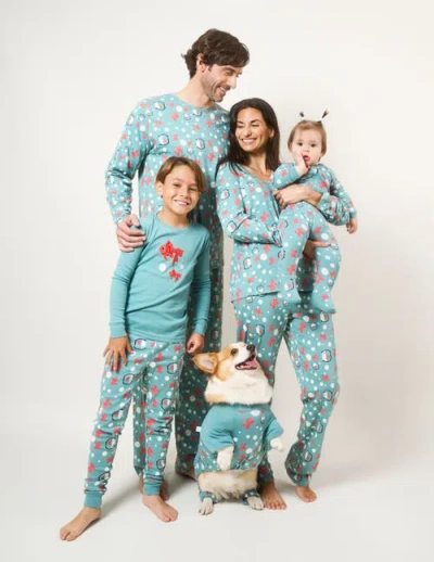 Leveret Loose Fit Cotton Matching Family Pajamas, Animal & Nature Prints In Blue
