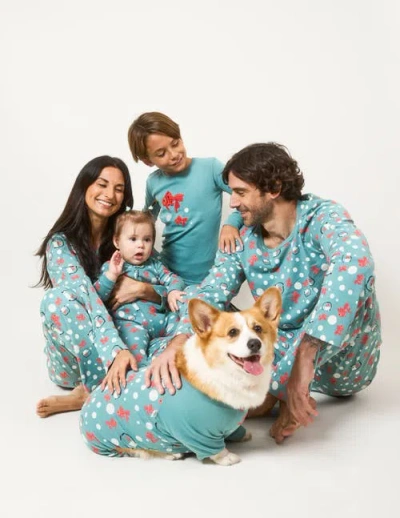 Leveret Loose Fit Cotton Matching Family Pajamas, Animal & Nature Prints In Blue