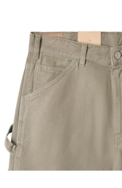 Fortela Allen Cotton Twill Workwear Trousers In Green