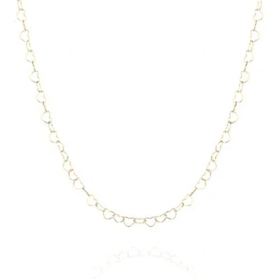 Spero London Love Heart Sterling Silver Chain Necklace In Gold