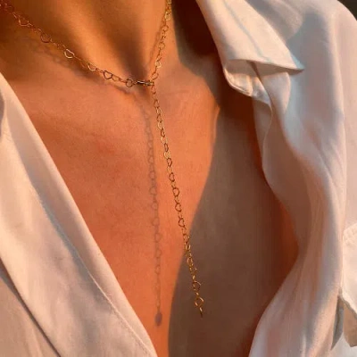 Spero London Love Heart Sterling Silver Chain Necklace In Gold