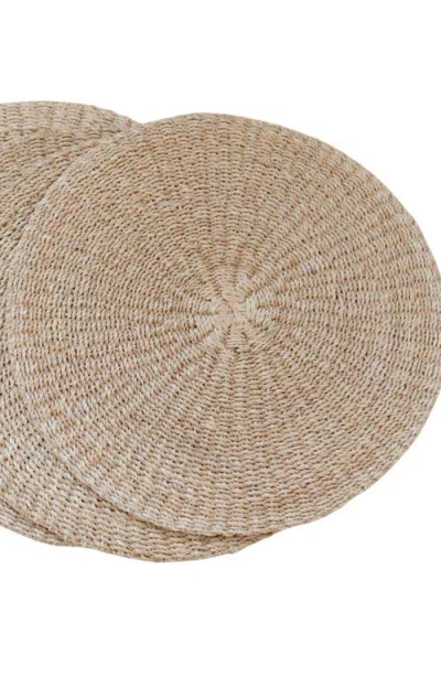 Likha Abaca Round Placemats, Set Of 2 In Brown