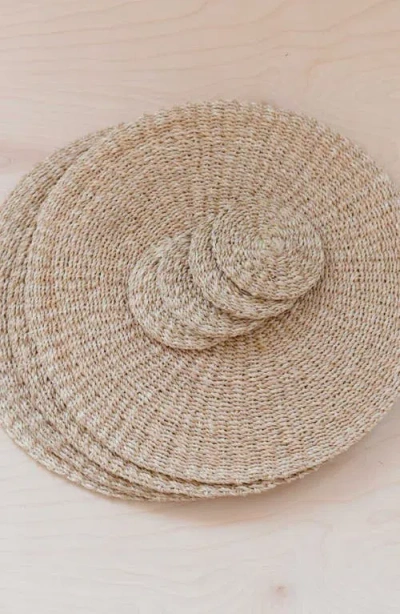 Likha Abaca Round Placemats, Set Of 2 In Brown