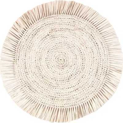 Likha Raffia Fringe Placemats, Set Of 2 In Brown