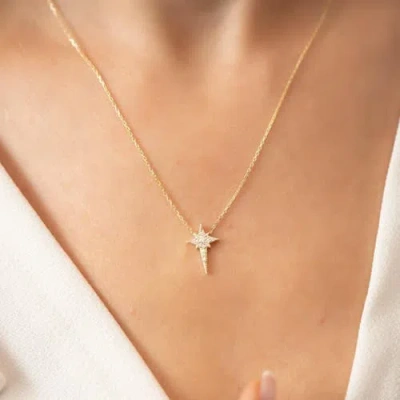 Spero London Northern Star Polaris Sterling Silver Necklace In Gray