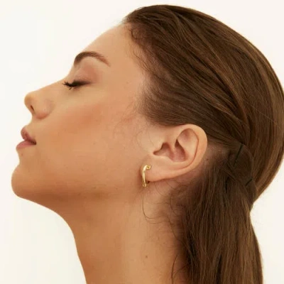 Spero London Sterling Silver Heart Hoop Earrings In Gold